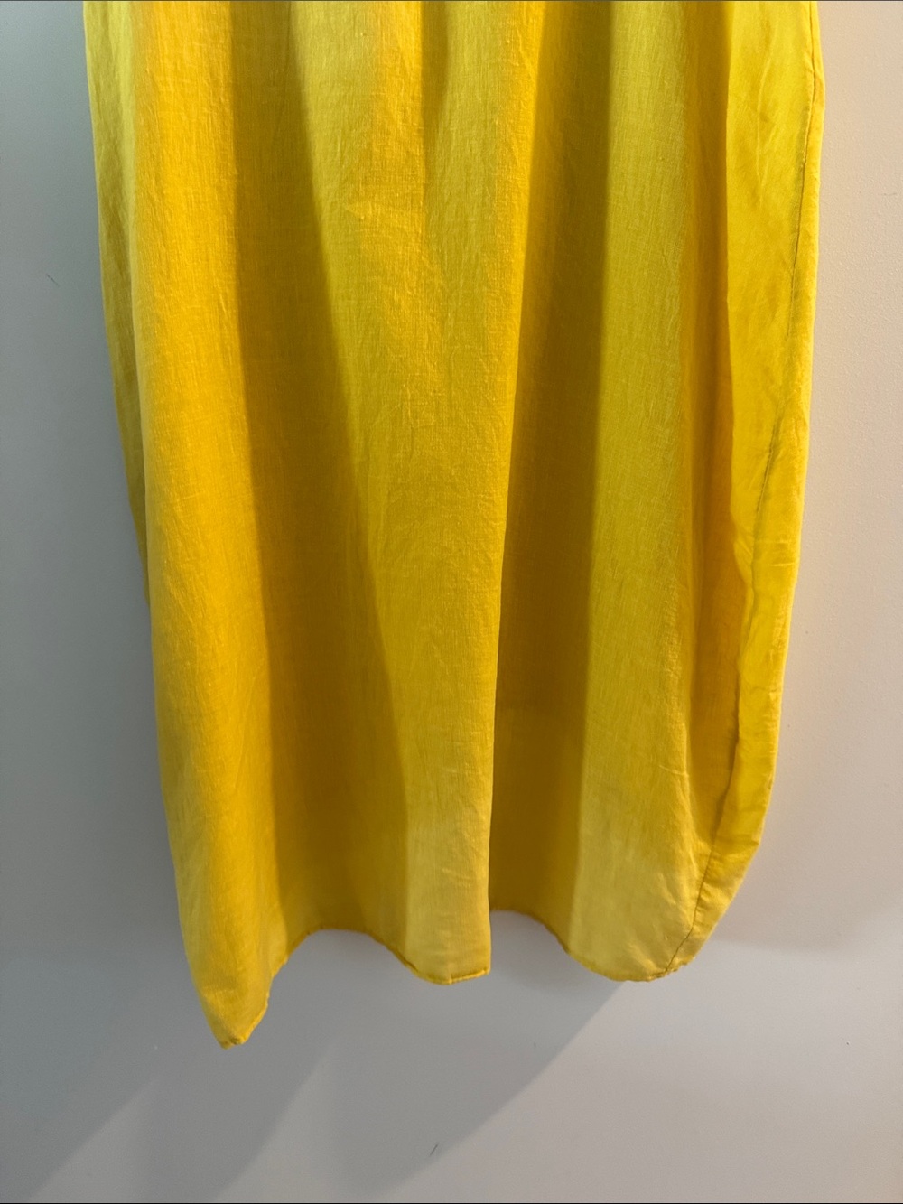Bright Yellow Sleeveless Maxi Dress with Button Placket - Picture 5 of 9